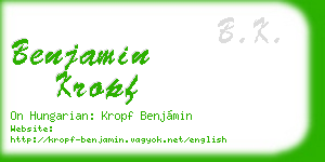benjamin kropf business card