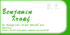 benjamin kropf business card